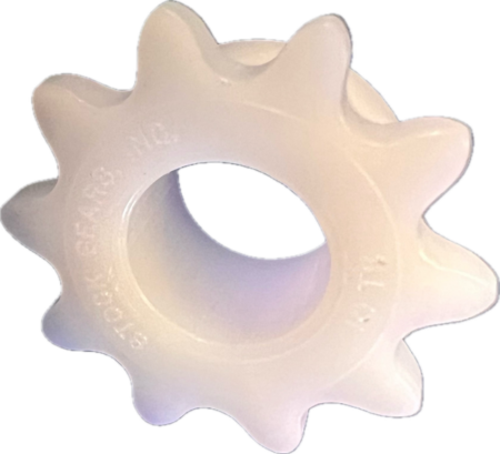 Poly/Plastic/Acetal 25 Chain 10 Tooth, 3/8" Bore Sprocket