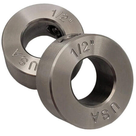 303 Stainless Steel Solid Set Collars, Shaft Collars W/1 Set Screw.  1/2" Round Bore. QUAN 2