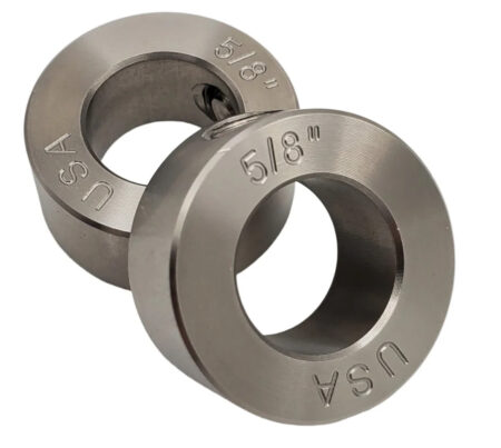 303 Stainless Steel Solid Set Collars, Shaft Collars W/1 Set Screw.  5/8" Round Bore. QUAN 2