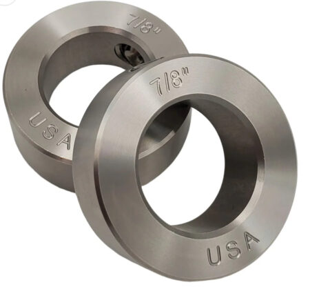 303 Stainless Steel Solid Set Collars, Shaft Collars W/1 Set Screw.  7/8" Round Bore. QUAN 2