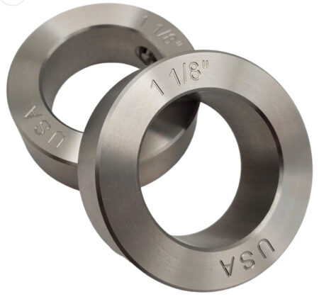 303 Stainless Steel Solid Set Collars, Shaft Collars W/1 Set Screw.  1-1/8" Round Bore. QUAN 2
