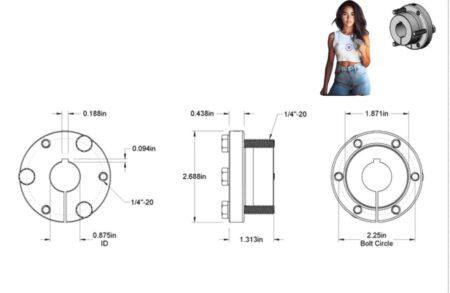 SH Series 7/8" Finished Bore QD Bushing - Image 2