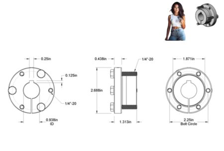 SH Series 1" Finished Bore QD Bushing - Image 2
