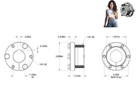 SH Series 1-1/8" Finished Bore QD Bushing - Image 2